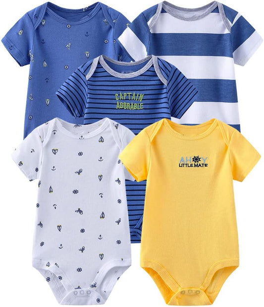 Newborn Baby Bodysuit Short Sleeve Onesies Baby Clothes for Boys and Girls